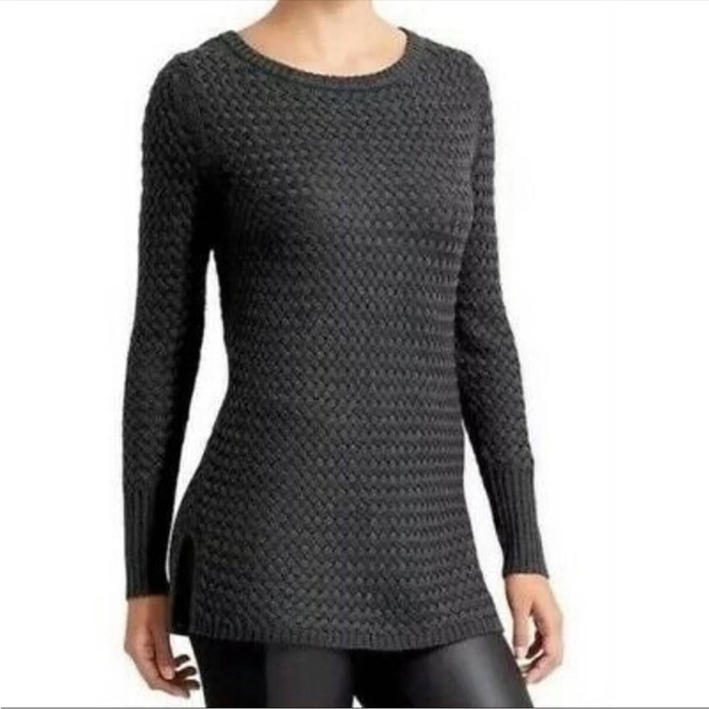 Athleta Cypress Pullover Basketweave Sweater Black Size XS